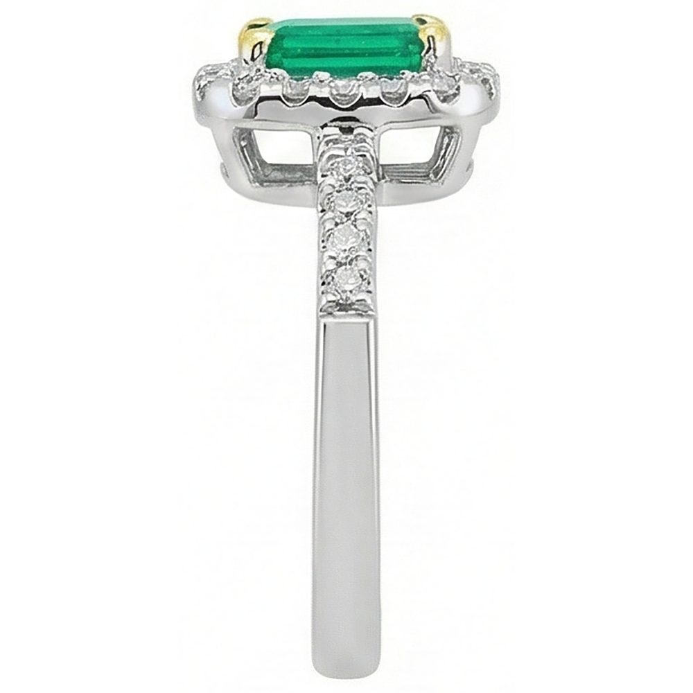 Natural Fine Emerald Colored Stone Ring – top view