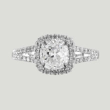 14K Gold Halo Ring Cushion Old Miner Real Diamond Split Shank 5.50 Carats