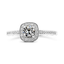 14K Gold Halo Ring Round & Cushion Old Cut Real Diamond 3.50 Carats