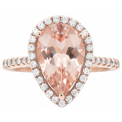 14K Gold Morganite Cocktail Ring