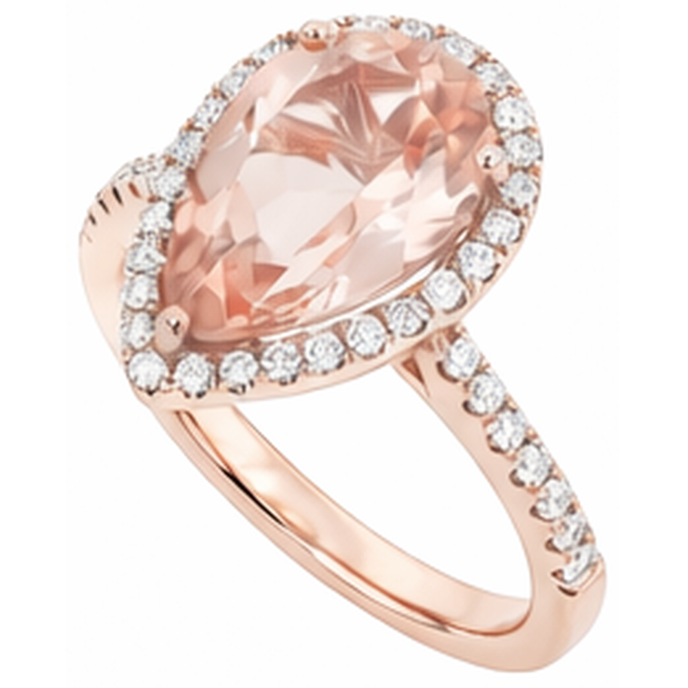 14K Gold Morganite Cocktail Ring