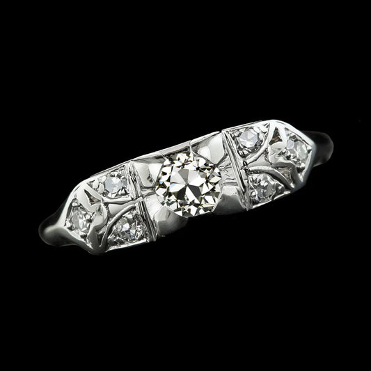 14K Gold Old Cut Round Natural Diamond Ring 1.75 Carats Ladies Jewelry