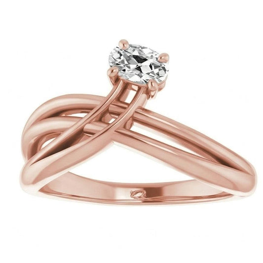 14K Gold Oval Solitaire Ring Natural Earth Mined DIAMOND ( NOT LAB GROWN ) 2 Carats Jewellery
