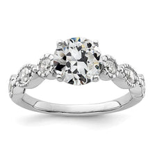 14K Gold Round Old Mine Cut Natural Diamond Ring 4 Prong Set 3.25 Carats