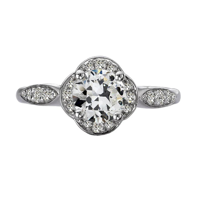 14K Gold Round Old Miner Genuine Diamond Ring With Accents 4 Carats