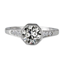 14K Gold Round Old Miner Real Diamond Ring Antique Style 3 Carats