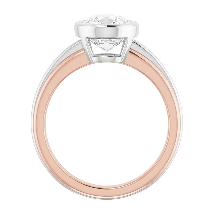 14K Gold Solitaire Wedding Ring Oval Old Mine Cut Natural Earth Mined Diamond 3 Carats