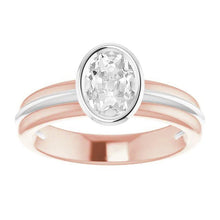 14K Gold Solitaire Wedding Ring Oval Old Mine Cut Real Diamond 3 Carats