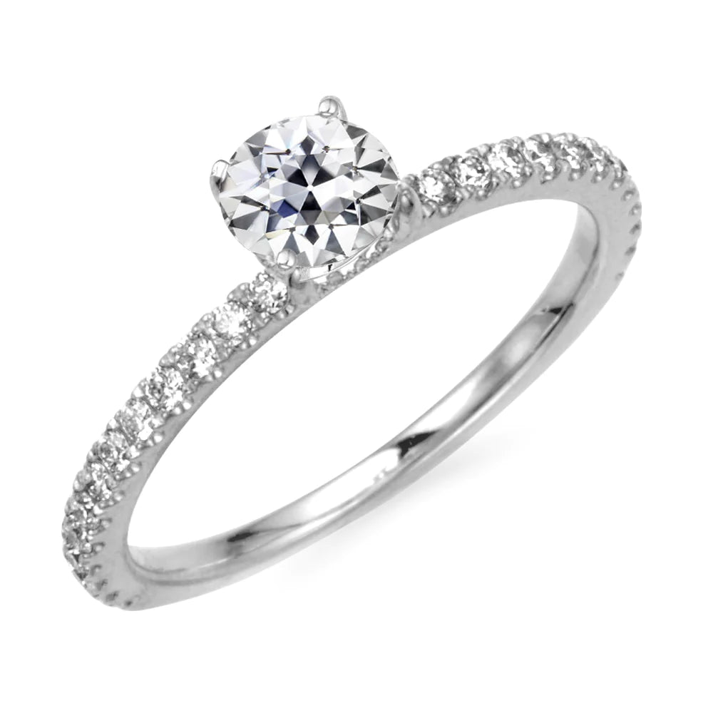 14K Gold Wedding Ring Round Old Mine Cut Real Diamond 4.50 Carats