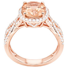 natural round morganite 11.50ct ring profile view