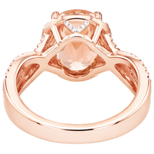 natural round morganite 11.50ct ring on white background