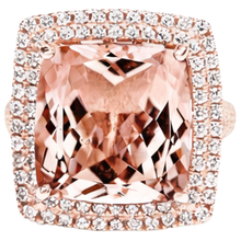 14K Rose Gold Morganite And Real Natural Earth Mined Diamond 10.25 Ct Ring New
