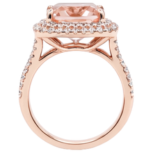 14K Rose Gold Morganite And Real Natural Earth Mined Diamond 10.25 Ct Ring New