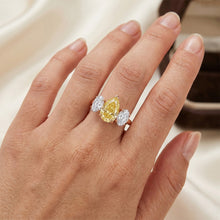 14K Rose Gold VVS Yellow Canary Diamond 3-Stone Ring 2 ct