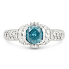 14K White Gold 1.25 Ct Blue Genuine Natural Earth Mined DIAMOND ( NOT LAB GROWN ) Fancy Gemstone Ring Jewellery New