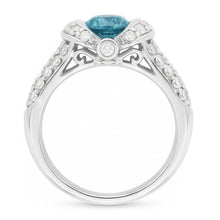 14K White Gold 1.25 Ct Blue Genuine Natural Earth Mined DIAMOND ( NOT LAB GROWN ) Fancy Gemstone Ring Jewellery New