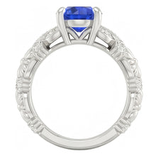 14K White Gold 1.90 Ct Round Cut Ceylon Sapphire Natural Earth Mined DIAMOND ( NOT LAB GROWN )s Ring New