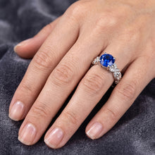 14K White Gold 1.90 Ct Round Cut Ceylon Sapphire Natural Earth Mined DIAMOND ( NOT LAB GROWN )s Ring New