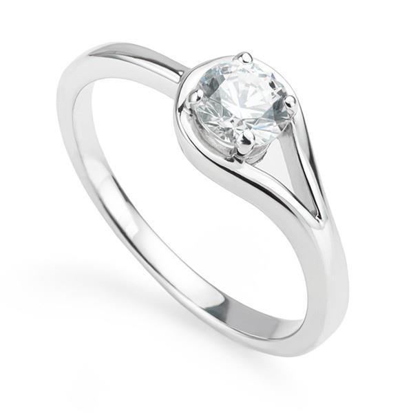 14K White Gold 1.10 Ct Sparkling Genuine Round Diamond Solitaire Ring New