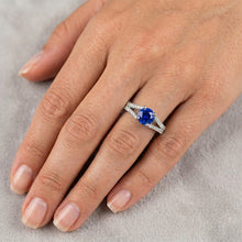 14K White Gold 3.20 Carats Sri Lankan Sapphire And Natural Earth Mined DIAMOND ( NOT LAB GROWN )s Ring