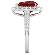 natural round ruby 3.80ct ring top view