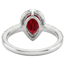 natural round ruby 3.80ct ring on white background