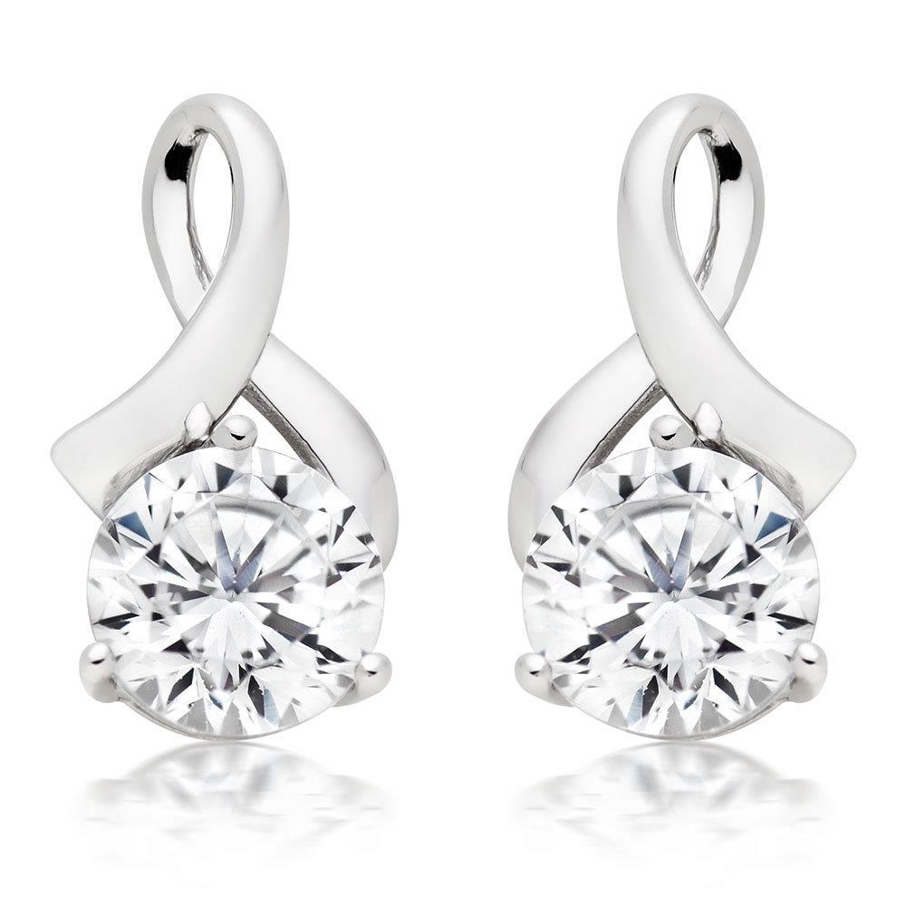 14K White Gold 3.80 Ct Round Cut Genuine Diamonds Ladies Drop Earrings New
