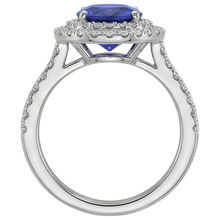 14K White Gold 7.25 Carats Tanzanite With Natural Earth Mined Diamonds Ring