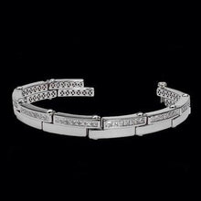 14K White Gold 9.45 Carats Genuine Diamonds Mens Bracelet New