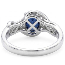 14K White Gold Ceylon Sapphire With Natural Earth Mined Diamond Wedding Ring 1.25 Ct