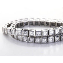 14K White Gold Jewelry Princess Cut 12 Ct Real Diamond Tennis Bracelet