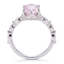 14K White Gold Kunzite With Natural Earth Mined Diamonds 15.65 Carats Ring