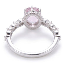 14K White Gold Kunzite With Natural Earth Mined Diamonds 15.65 Carats Ring