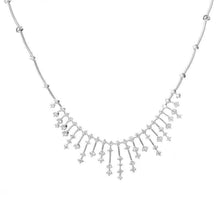 14K White Gold Ladies 7 Ct Round Brilliant Cut Genuine Diamonds Necklace
