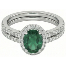 14K White Gold Ladies Green Emerald & Natural Earth Mined Diamond Ring 4.55 Carats Fine Jewellery