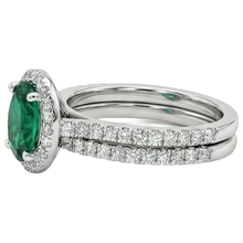 14K White Gold Ladies Green Emerald & Natural Earth Mined Diamond Ring 4.55 Carats Fine Jewellery