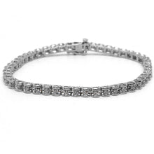 14K White Gold Ladies Round Natural Diamond 8.15 Carats Tennis Bracelet Fine