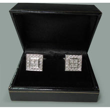 18K White Gold Men's Cuff link Pair 3.50 Carat Real Diamonds Cuff links