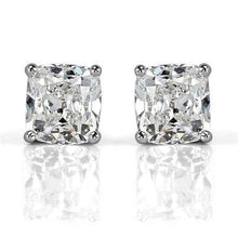 14K White Gold Old Mine Cut 3 Ct Real Diamonds Women Studs Earrings
