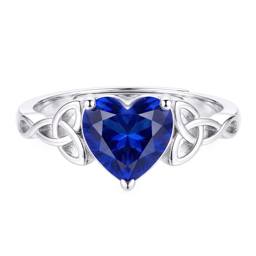 14K White Gold Precious Stone Ring with Cornflower Blue Sapphire