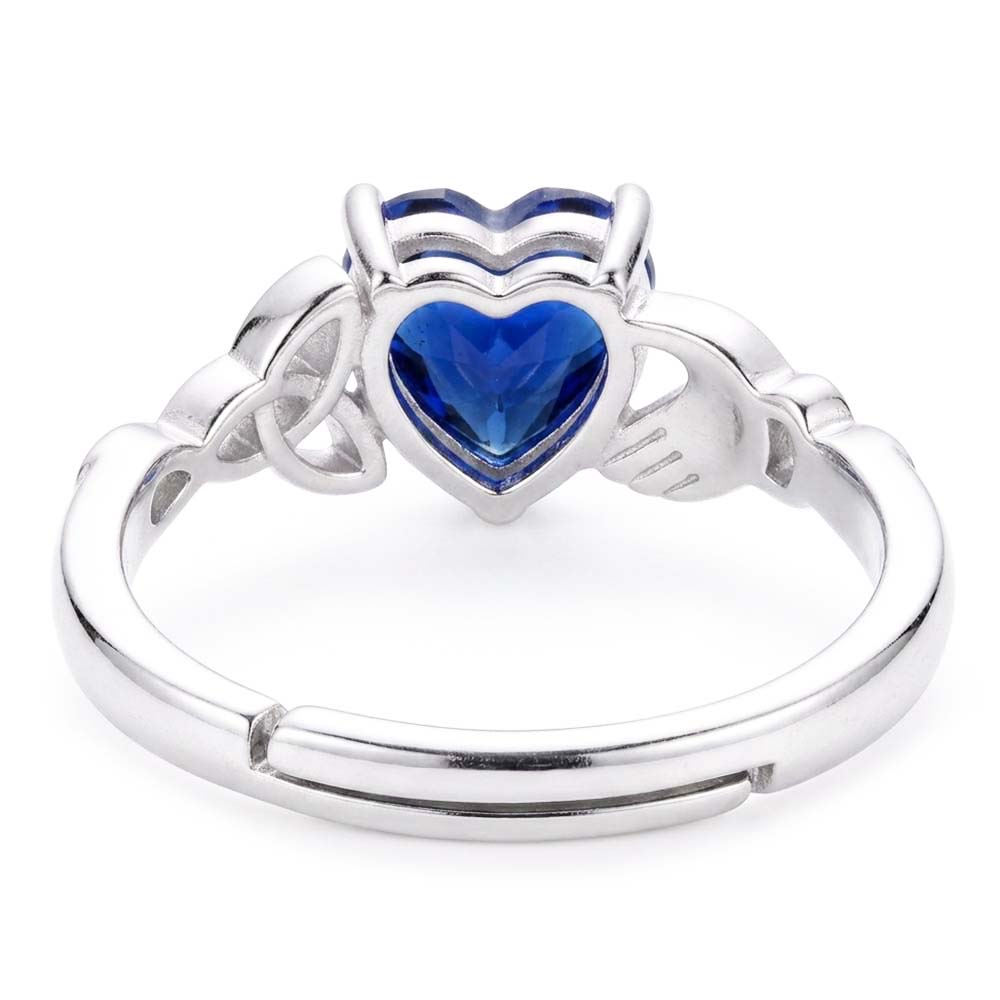 14K White Gold Precious Stone Ring with Cornflower Blue Sapphire