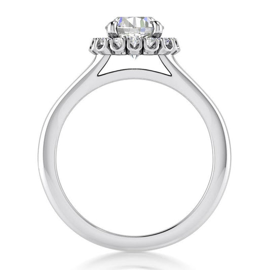 14K White Gold Real Old Miner Cut Diamond Ring 2 Ct. Halo Lady Jewelry2