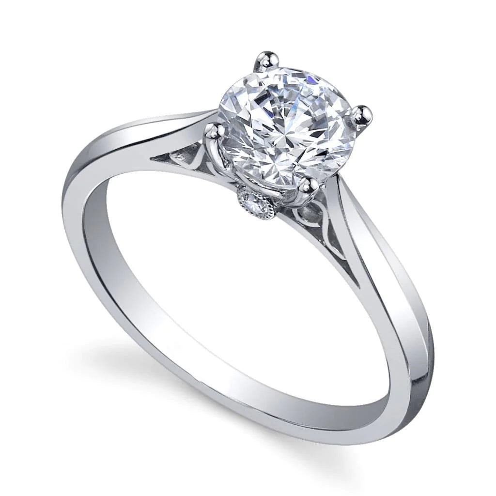 14K White Gold Round Brilliant Cut 1.35 Carats Real Diamond Wedding Ring