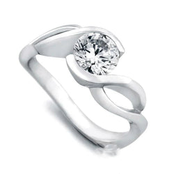 14K White Gold Round Cut 2.75 Ct Real Diamond Engagement Ring New