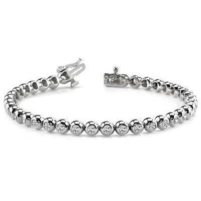 14K White Gold Round Natural Diamond Tennis Bracelet Women Jewelry 5.70 Ct