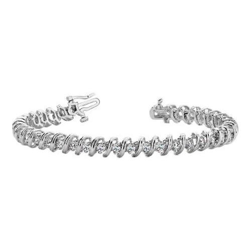 14K White Gold Round Real Diamond Tennis Bracelet Women Jewelry 6 Carat