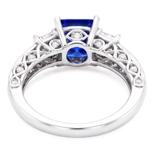 14K White Gold Royal Blue Sapphire Colored Stone Ring – 4.50-ct