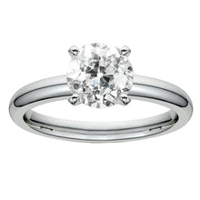 14K White Gold Solitaire Ring Round Old Mine Cut Real Diamond 2.50 Carats