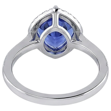 14K White Gold Trillion Tanzanite & Natural Earth Mined DIAMOND ( NOT LAB GROWN )s 3.50 Ct Anniversary Ring