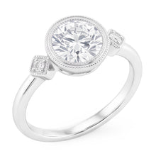 14K White Gold Trilogy Ring with Fine Diamond – 2 ct